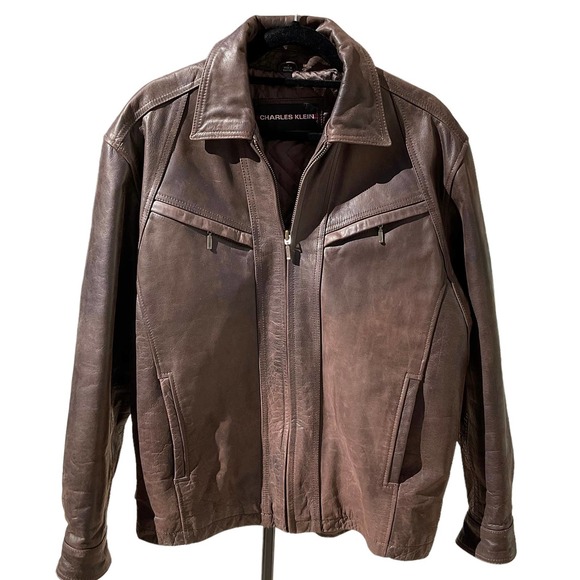 Charles Klein Mens Leather Jacket - Picture 1 of 11